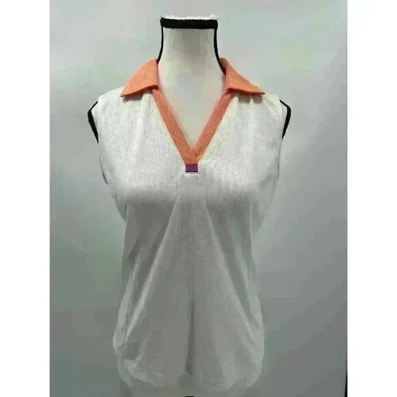 Tail White Label Tennis Golf Women's Athletic Sleeveless Collared Shirt - Small - Picture 2 of 5